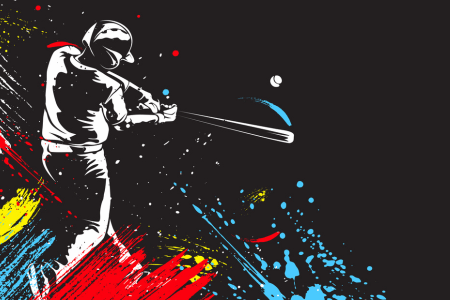 Graphic of a person hitting a baseball with a bat