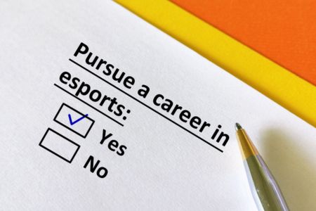 Clipboard with text about esports career