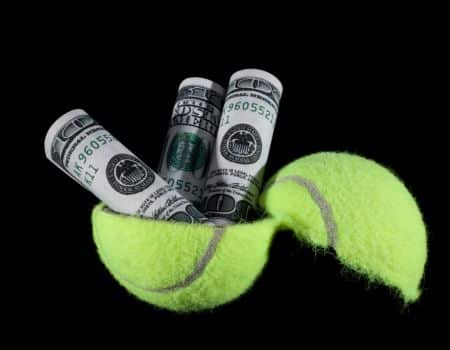 tennis ball filled with cash for us open job