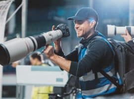 sports photographer long lens sideline shot